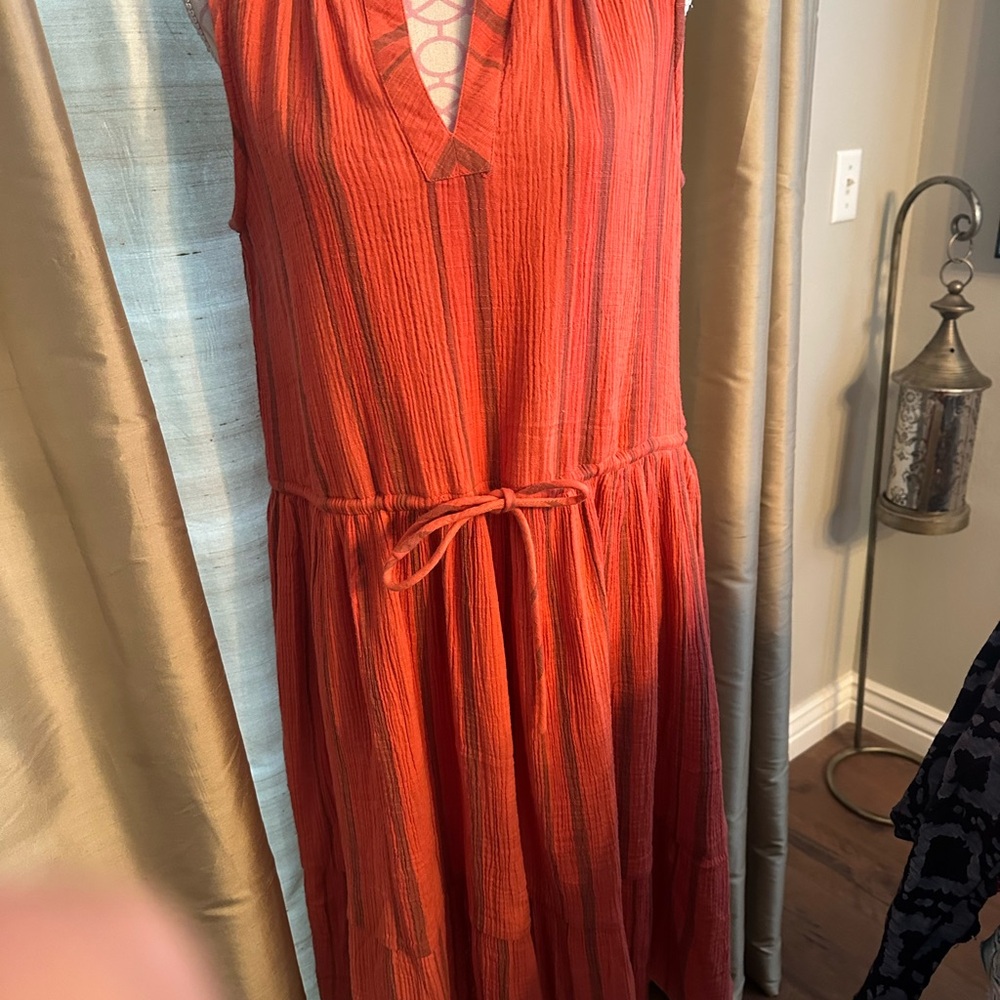 Sundance Terracotta Sleeveless Midi Dress - Picture 3 of 5